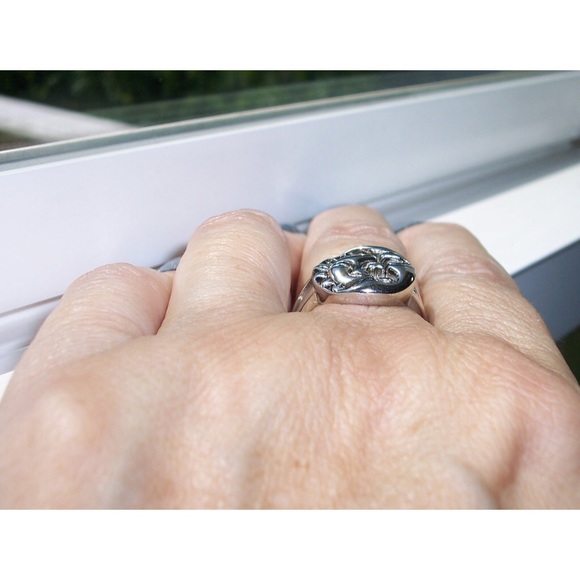 925 STERLING SILVER Sun & Moon High Polished Ring - Picture 4 of 16